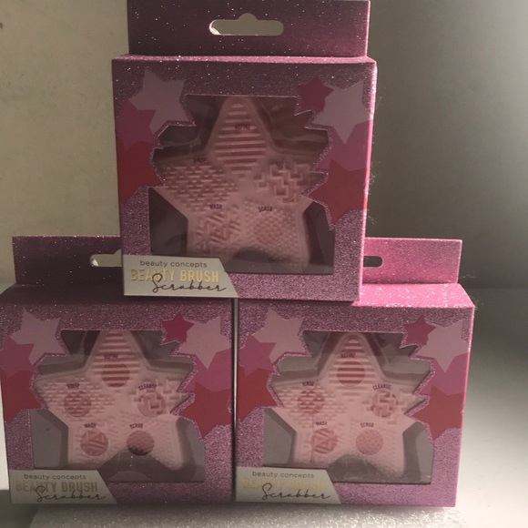 3 X BEAUTY CONCEPTS PINK STAR BRUSH SCRUBBER LOT - Picture 2 of 6